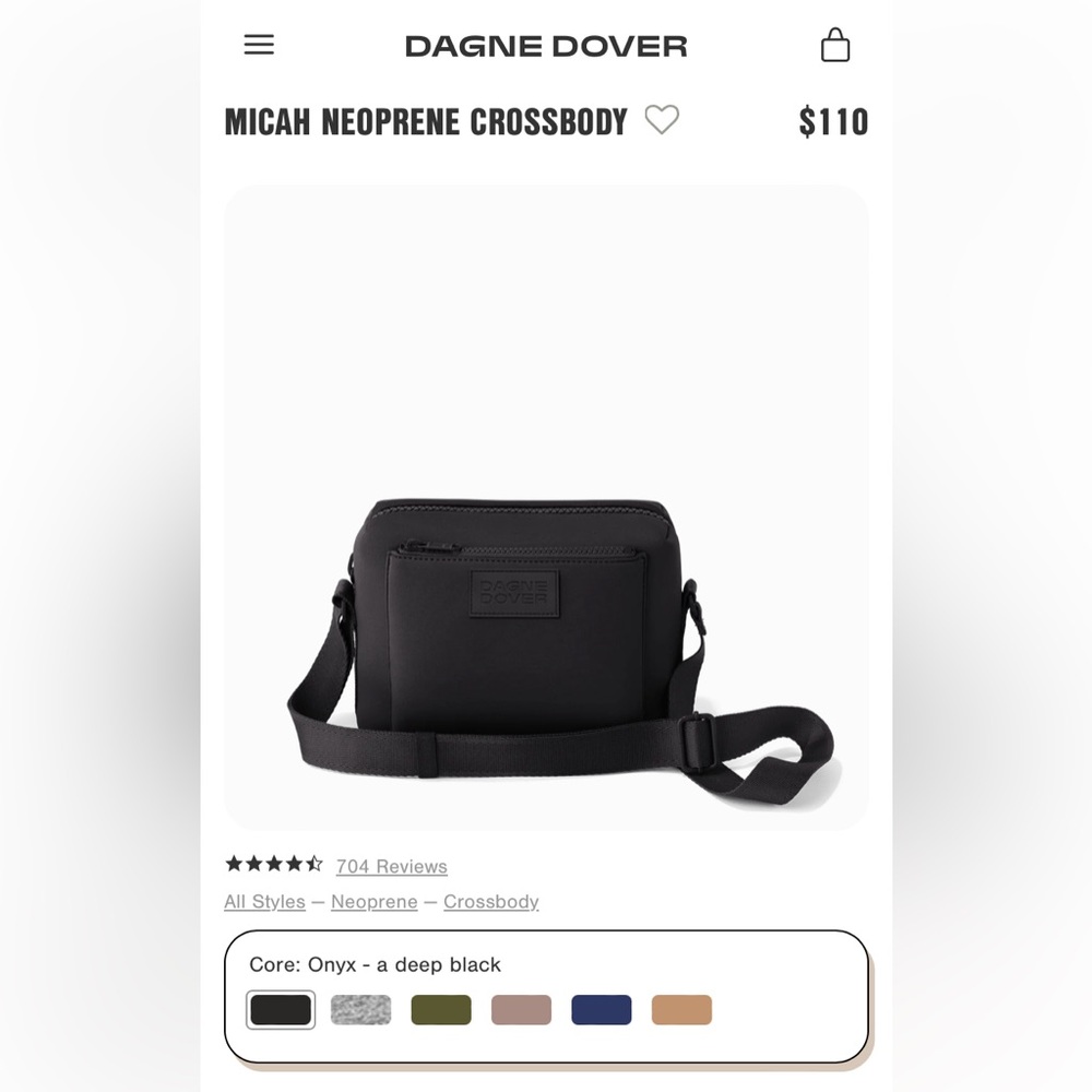 Dagne Dover “Micah” Crossbody Black Bag